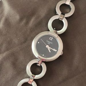 TISSOT PINKY BLACK QUARTZ LADIES WATCH